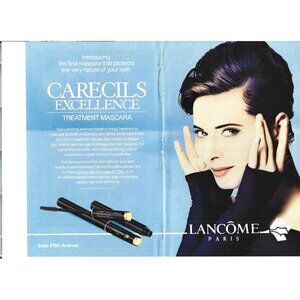 Carecils Excellent Treatment Mascara Lacombe Paris Saks 1990s Vintage Print Ad 2